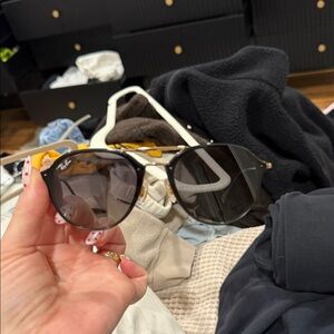 Ray-Ban Black and Gold Aviator Sunglasses